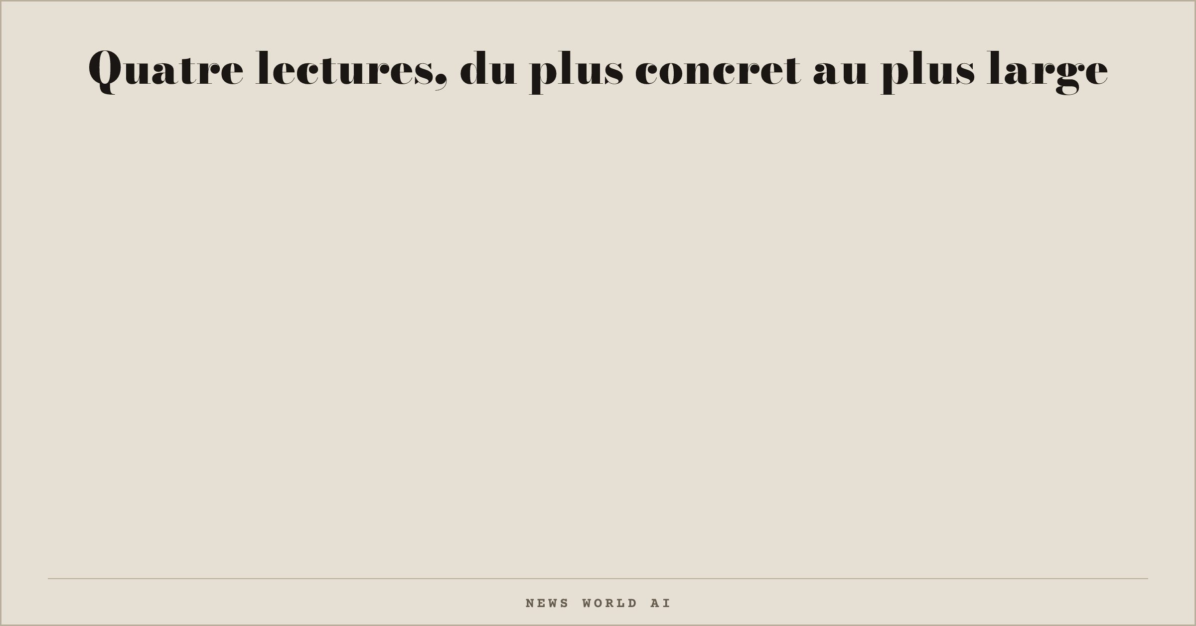 Quatre lectures, du plus concret au plus large